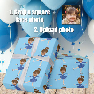 Papel De Presente Menina Fofoqueira de Patinação no Gelo Foto Person