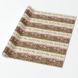Papel De Presente Menina Leopardo Imprima Arco Rosa Bebê