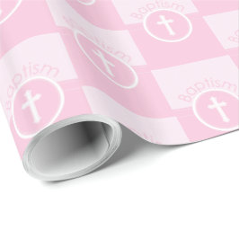 Papel De Presente Menina rosa e personalizável, criança de Deus bati