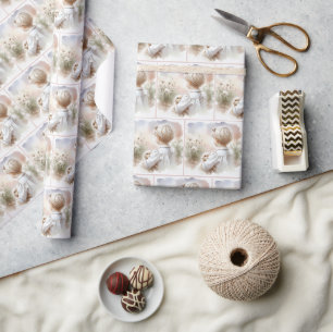 Papel De Presente Menina segurando um coelho de estimação
