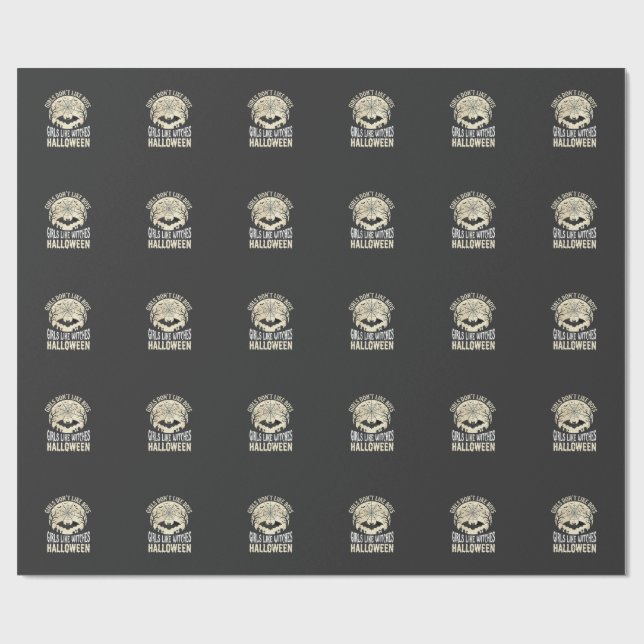 Papel De Presente Meninas Como Bruxas Design de Morcego de Halloween (Aberto)