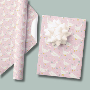 Papel De Presente Meninas Fazenda Pátio Animal rosa
