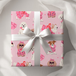 Papel De Presente Meninas Rosa Puppinho Pawty Aniversário