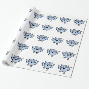Papel De Presente Menino azul da coruja do bebê da dança