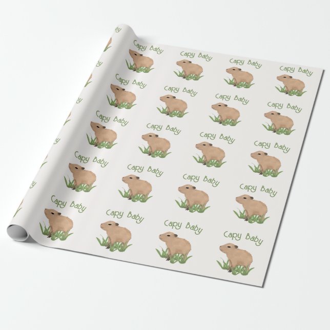 Papel De Presente Menino da Capybara Pun, Cuja Cobra Personalizada (Desenrolado)