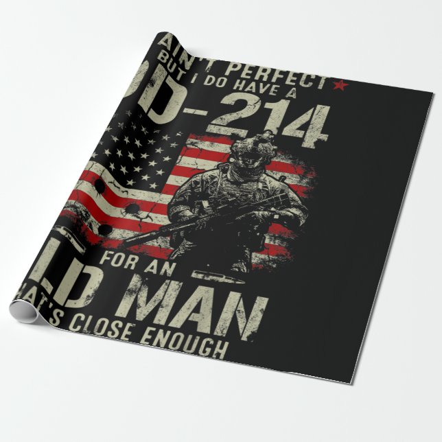 Papel De Presente Mens eu não sou perfeito eu tenho um veterano DD-2 (Desenrolado)