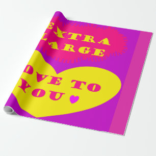 Papel De Presente Mensagem de amor muito grande em rosa púrpura e li