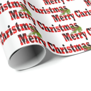 Papel De Presente Mensagem de xadrez Feliz de Natal