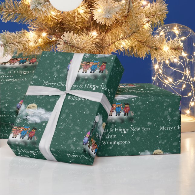 Papel De Presente Mensagem Festiva Quintet de Natal (Feriados)