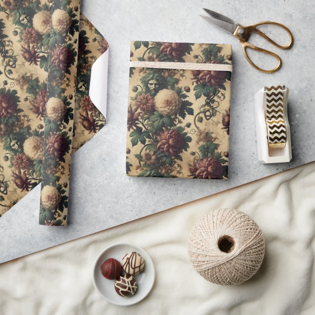 Papel De Presente Mente etérea - Design botânica gótica (Artesanato)