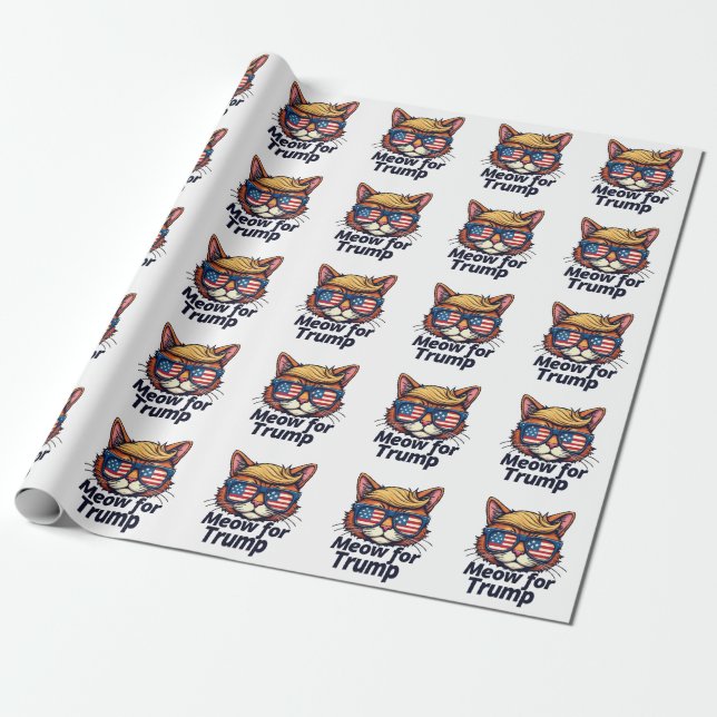 Papel De Presente Meow for Trump Torne os Gatos Seguros Novamente El (Desenrolado)