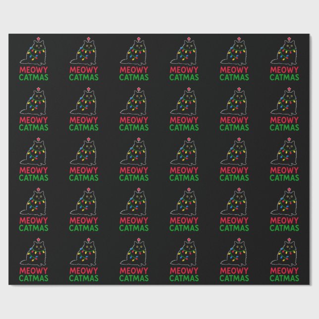 Papel De Presente Meowy Natal Felino (Aberto)