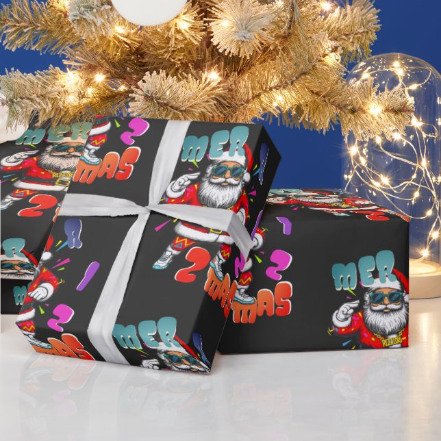 Papel De Presente Mer rizz mas - Christmas Rizz funny Santa  (Feriados)