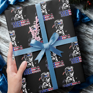 Papel De Presente Merica Trump American Flag EUA