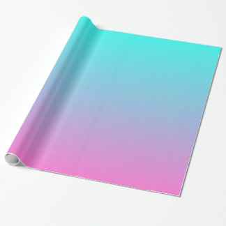 Papel De Presente Mermaid rosa giro-ombre rosa Fuchsia turquoise