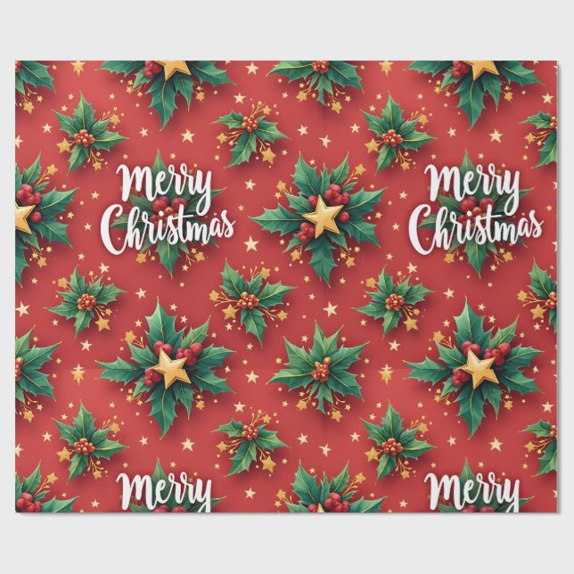 Papel De Presente  Merry Christmas, Author Natasha Us   (Aberto)