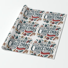 Papel De Presente Merry Christmas Festive & Colorful