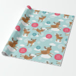 Papel De Presente Merry Christmas Prancing Wrapper Wrappaper<br><div class="desc">Adorável papel de embrulho de rena de Natal.</div>