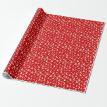 Papel De Presente Merry Christmas Reindeers Red<br><div class="desc">Dourado Feliz Natal e renas em fundo vermelho.</div>