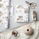 Papel De Presente Merry Christmas Theme Scense Neutral Pine Gift<br><div class="desc">O tema da cena de natal rústica de cor-d'água suave enrolou papa com mulher decorando sua árvore,  gatinho pela lareira e o sentimento de "Feliz Natal". Perfeito para todos os presentes especiais. Cor neutra em sábio,  ferrugem,  cores verdes. É uma sensação de Natal muito doce e quente.</div>
