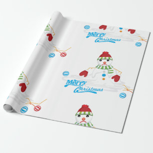 Papel De Presente merry xmas derretendo boneco de neve