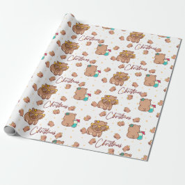 Papel De Presente Mery Christmas Capybara