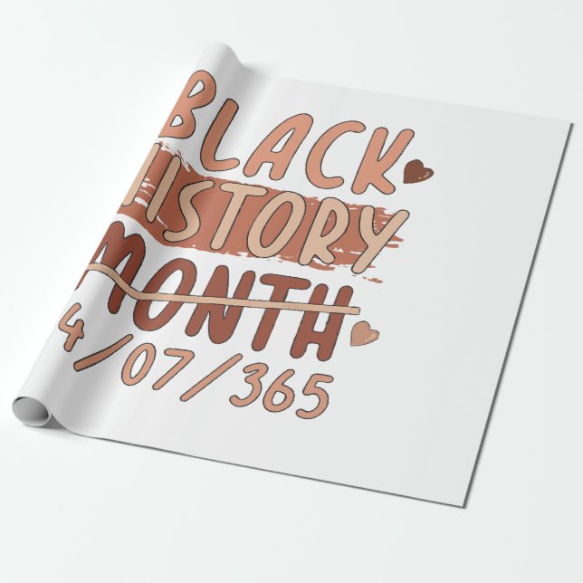Papel De Presente Mês da História Afro Melanina Mulheres Negras Afro (Desenrolado)