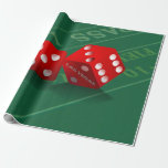 Papel De Presente Mesa Com Dice Las Vegas<br><div class="desc">* Lucky Las Vegas Dice em uma ilustração de fundo de mesa de craps * O empacotamento de presentes pode ser criativo e divertido com este artigo personalizado. * O papel está disponível em diferentes opções e tipos de papel. * Excelente para projetos DIY, artesanato, decoração de grandes áreas e...</div>