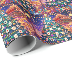 Papel De Presente Mesa De Cartão De Casino Árvore De Natal Com Cartõ