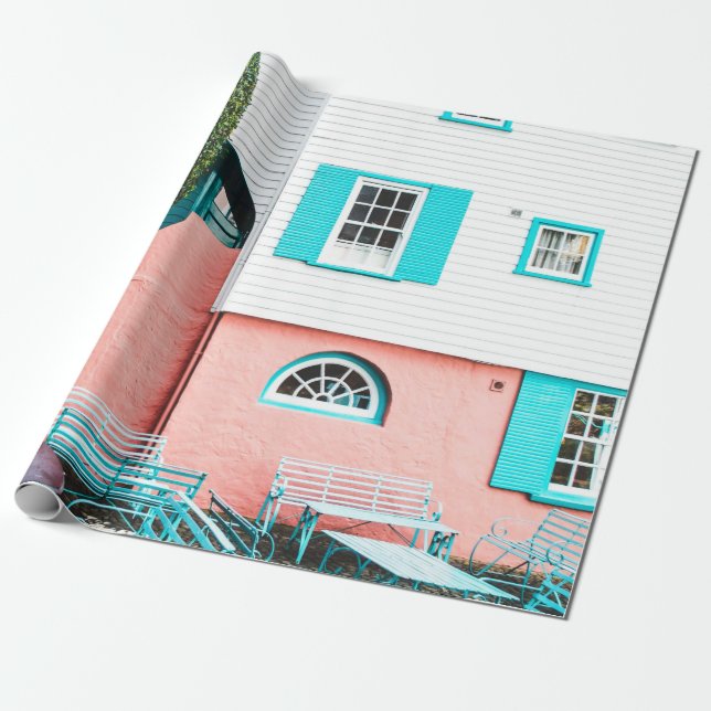 PAPEL DE PRESENTE MESAS E CINZAS, EM BRANCO E EM ÓRUM (Desenrolado)