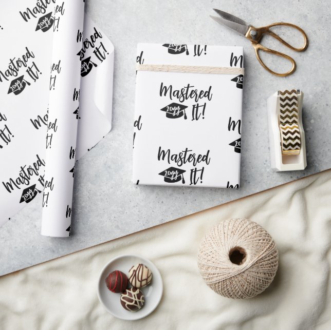 Papel De Presente Mestrados Do Ano Personalizado Graduação De Gradua (Artesanato)