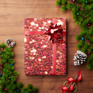 Papel De Presente Metálico Brilhante vermelho farelo brilhante