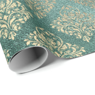Papel De Presente Metálico de vidro brilhante da cerceta mais foxie