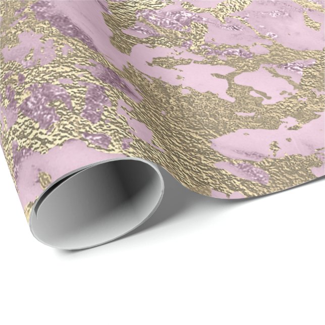 Papel De Presente Metálico-Lilático-Roxo-Metálico (Ponta do rolo)