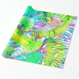 Papel De Presente Meu jardim de folhagem de aloha abstrato