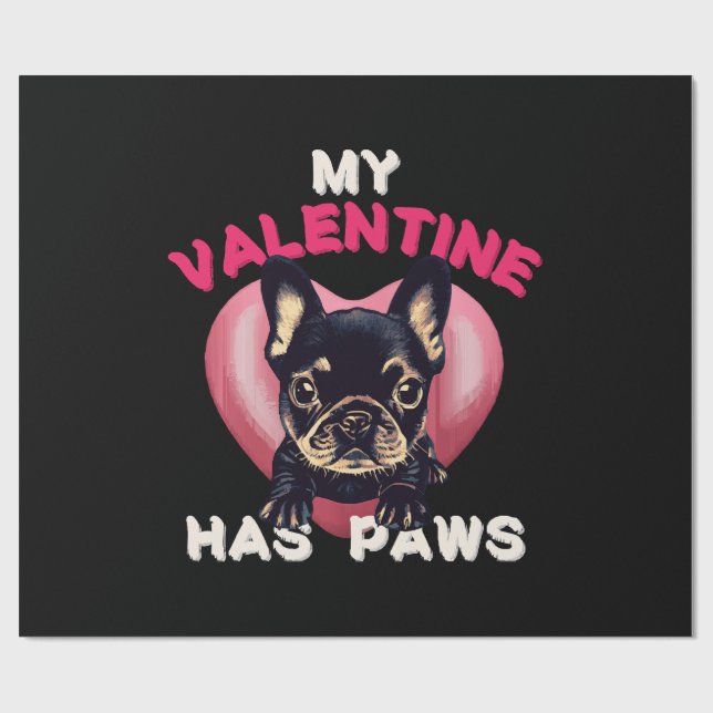 Papel De Presente Meu Valentim tem Patas amante de cães (Aberto)