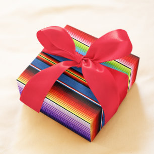 Papel De Presente Mexicano Blanket Fiesta Stripes Coloridas Sarape