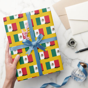 Papel De Presente México Wrapping Paper, Patriótico da Bandeira Mexi