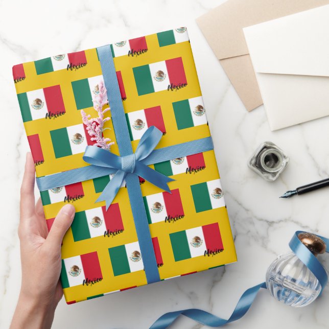 Papel De Presente México Wrapping Paper, Patriótico da Bandeira Mexi (Presentear)
