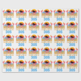 Papel De Presente Miami Straight Outta The 305 Vintage Pôr do Sol Ne