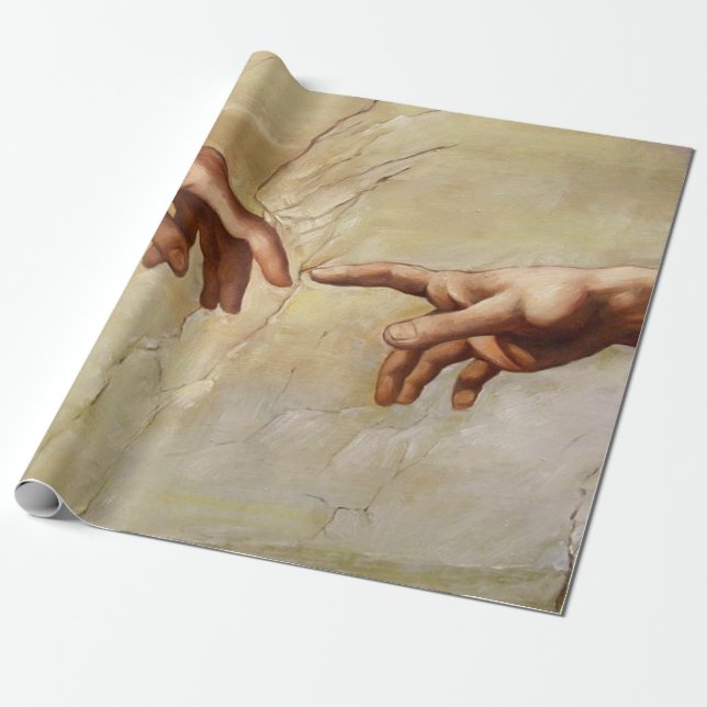 Papel De Presente Michelangelo Criação da Capela Sistina de Adão (Desenrolado)