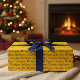 Papel De Presente Michigan Milho e Papel Azul de Embalagem
