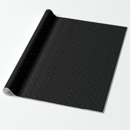 Papel De Presente Micro Bolinhas em branco e preto