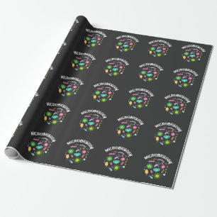 Papel De Presente Microscópio Microscópio Bactérias Cientistas Mi