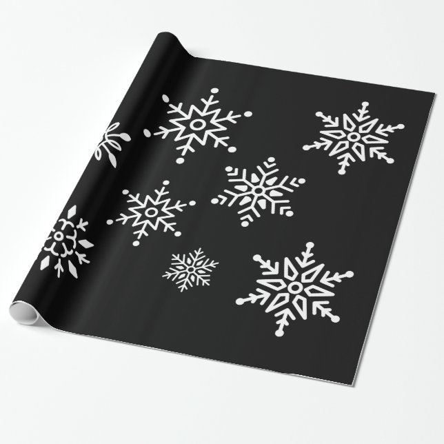 Papel De Presente Midnight Clear - Flocos de neve (Desenrolado)