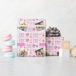 Papel De Presente Milkshake Rosa Personalizado Retro Fofo Coquette