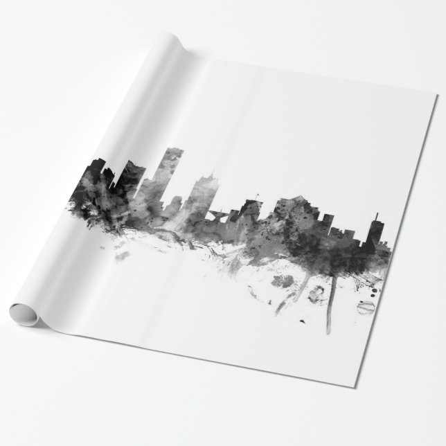 Papel De Presente Milwaukee Wisconsin Skyline (Desenrolado)