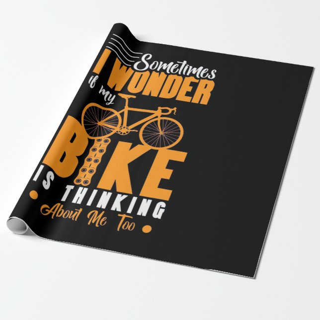 Papel De Presente Minha Bicicleta Está Pensando Em Mim (Desenrolado)