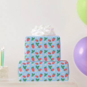 Papel De Presente Mini Flor de Morango