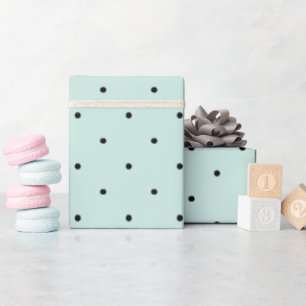 Papel De Presente Mini Pontos Pretos Padrão & Casamento Verde Menta